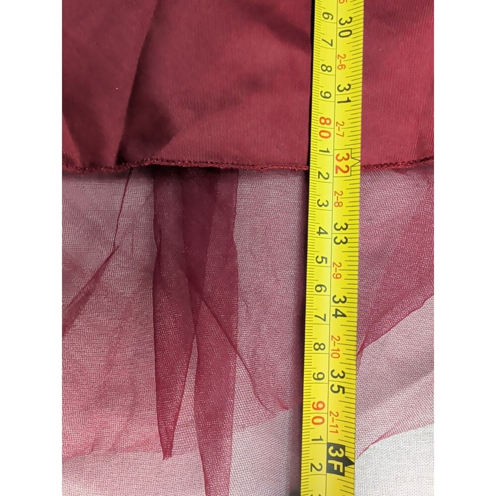 Unbranded High Low Womens Burgundy Red Tulle Skirt Asymmetric Lined Tutu Party - Picture 7 of 7